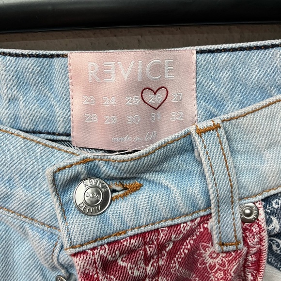 Revice Patchwork Women Jeans - Red and Blue Size 26 - Picture 3 of 6